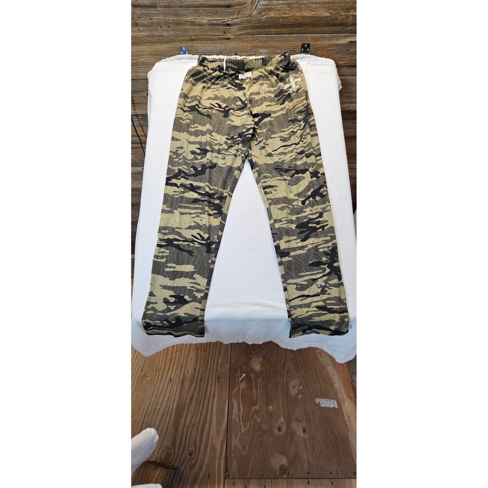Zubaz NFL New Orleans Saints Camo Zebra Lounge Pants Mens Gold Black Camouflage